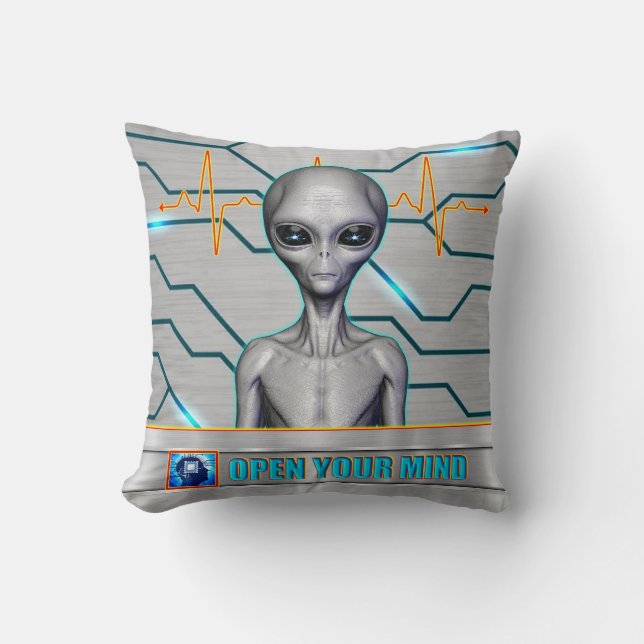 THEY ARE ALREADY HERE - OPEN YOUR MIND design coll Cushion (Front)