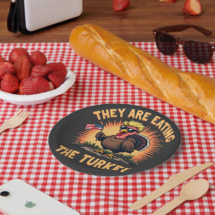 They Are Eating the Turkey Trump Vance  Paper Plate