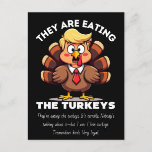 They Are Eating the Turkeys  Holiday Postcard