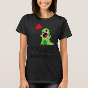 They are Rawrsome cute dinosaur Valentine's Day he T-Shirt
