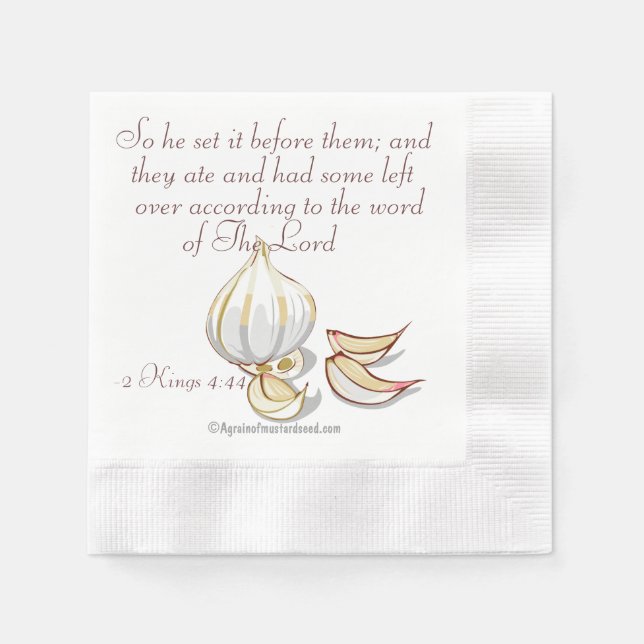 They ate and had some left over Bible Quotes Napkin (Front)