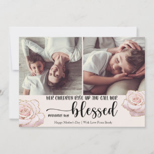 They Call Her Blessed Mother's Day 2 Photo Holiday Card
