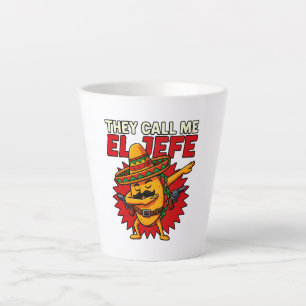 They Call Me El Jefe Taco Funny Boss Cinco De Mayo Latte Mug