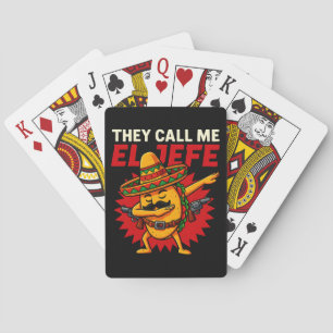 They Call Me El Jefe Taco Funny Boss Cinco De Mayo Playing Cards
