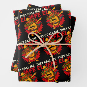 They Call Me El Jefe Taco Funny Boss Cinco De Mayo Wrapping Paper Sheet