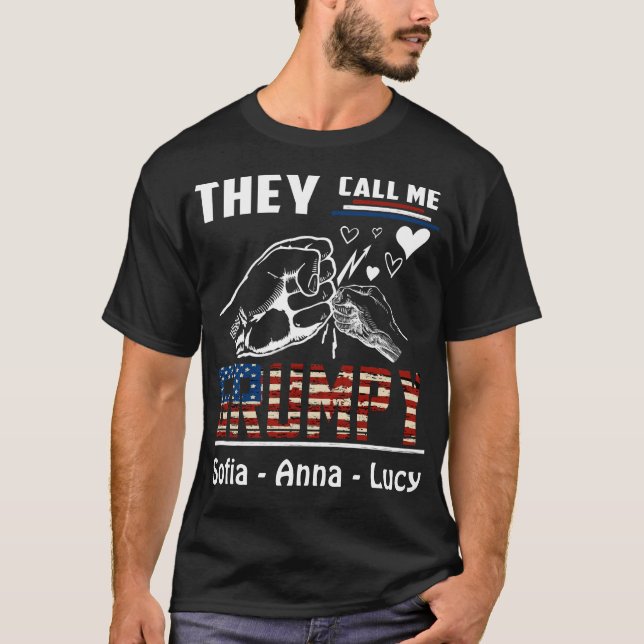 They Call Me Grumpy Old Veteran Granddad Grandkids T-Shirt (Front)