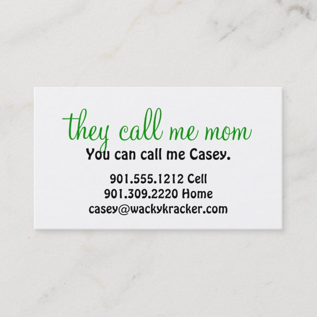 They Call Me Mum Business Cards (Front)