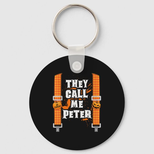 They Call Me Peter Halloween Pumpkin Eater Couples Key Ring (Front)