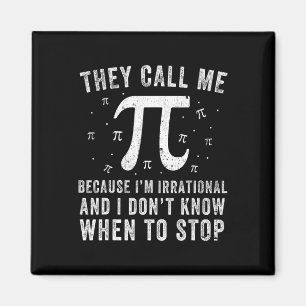 They Call Me Pi Symbol Pi Day Cute Funny Groovy Magnet
