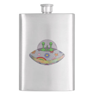 They Come in Peace UFO Hip Flask