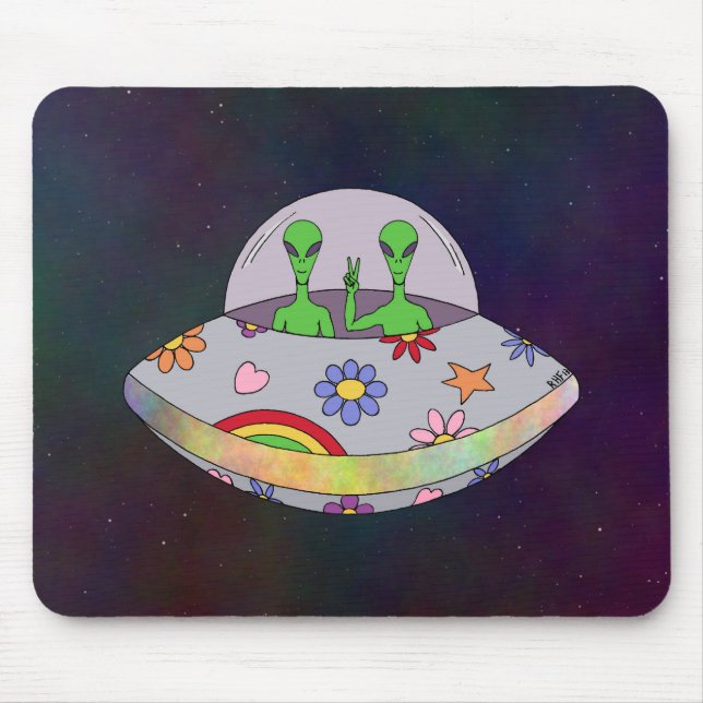 They Come in Peace UFO Mouse Pad (Front)