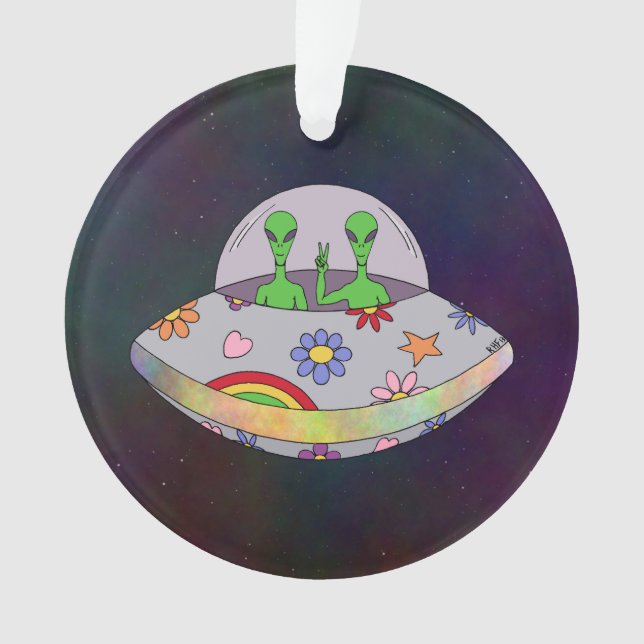 They Come in Peace UFO Ornament (Front)