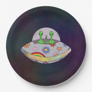 They Come in Peace UFO Paper Plate