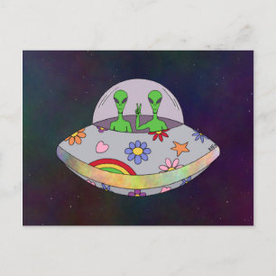 They Come in Peace UFO Postcard