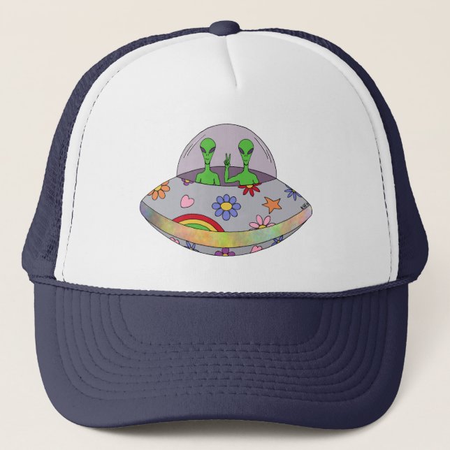 They Come in Peace UFO Trucker Hat (Front)