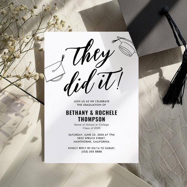 They Did It Joint Graduation Party Invitation (Creator Uploaded)