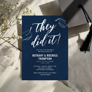 They Did It Joint Graduation Party Invitation