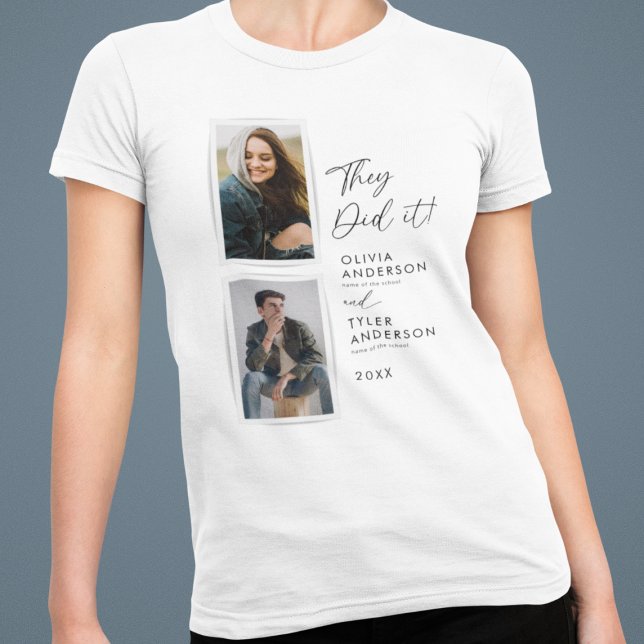 They Did It l Double Graduation Photo T-Shirt (Creator Uploaded)