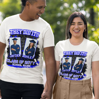 They Did It Personalised Family Graduation Party Tri-Blend Shirt