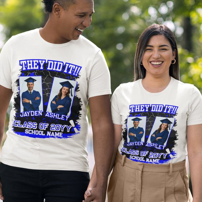 They Did It Personalised Family Graduation Party Tri-Blend Shirt (Creator Uploaded)