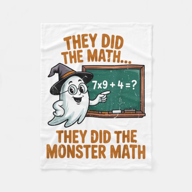 They Did Monster Math Teacher Halloween Costume Pr Fleece Blanket (Front)