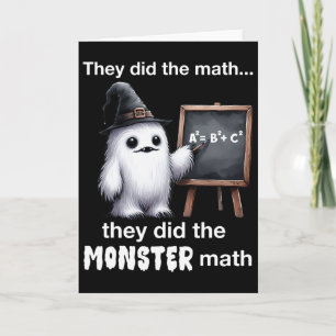 They Did The Monster Math Yeti Funny Halloween Tea Card
