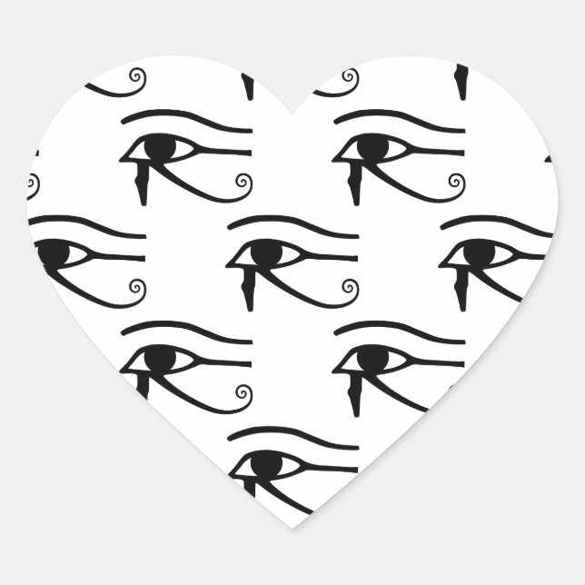 They Eye Of Horus Pattern Heart Sticker (Front)