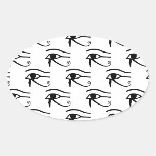 They Eye Of Horus Pattern Oval Sticker