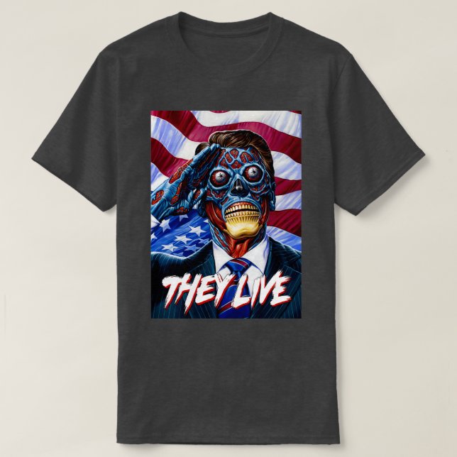 They Live American Flag  T-Shirt (Design Front)