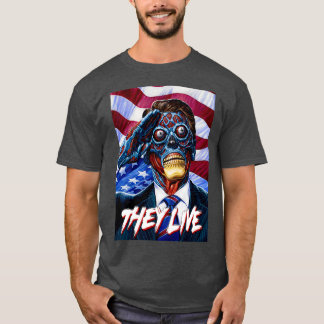 They Live American Flag  T-Shirt