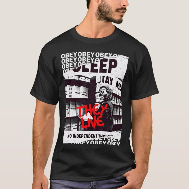 They Live OBEY Retro Cult Classic Horror Fan T-Shirt (Front)