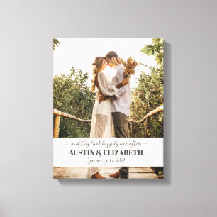 They lived happily ever after wedding signage canvas print