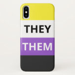 They Non-Binary Case-Mate Barely There iPhone X iPhone X Case<br><div class="desc">The non-binary flag featuring they/them pronouns :)</div>
