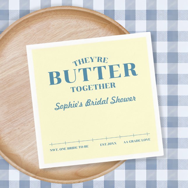 They’re Butter Together Yellow Bridal Shower Napkin (They’re Butter Together Yellow Bridal Shower Napkins)