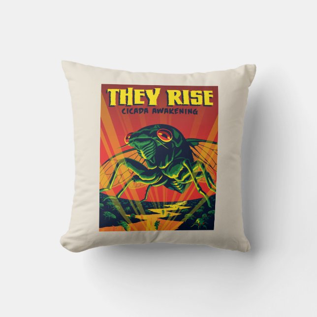 They Rise Cicada Awakening Cushion (Front)