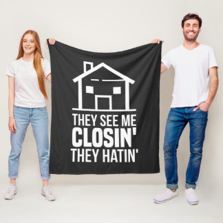 They See Me Closing Realtor Estate Agent Fleece Blanket