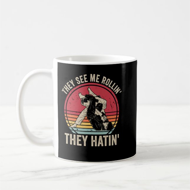 They See Me Rollin Jiu Jitsu Coffee Mug (Left)