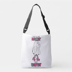They see me rollin' they waitin' pink retro ghost crossbody bag