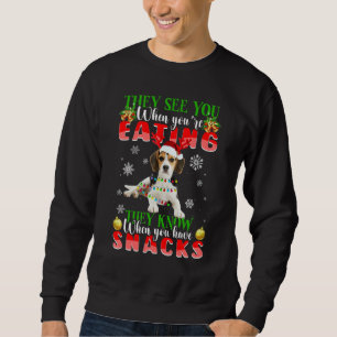 They See You Eating Christmas Reindeer Santa Beagl Sweatshirt