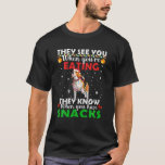 They See You Eating Christmas Reindeer Santa Beagl T-Shirt<br><div class="desc">They See You Eating Christmas Reindeer Santa Beagle</div>