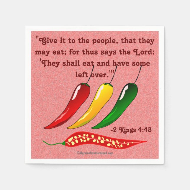 They shall eat with some left over chilli peppers napkin (Front)