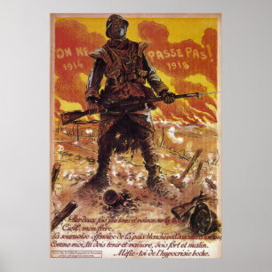 They Shall Not Pass ~ France ~ World War I 1918 Poster