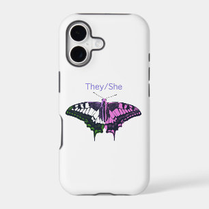 They/She Non-Binary Flag Swallowtail Butterfly