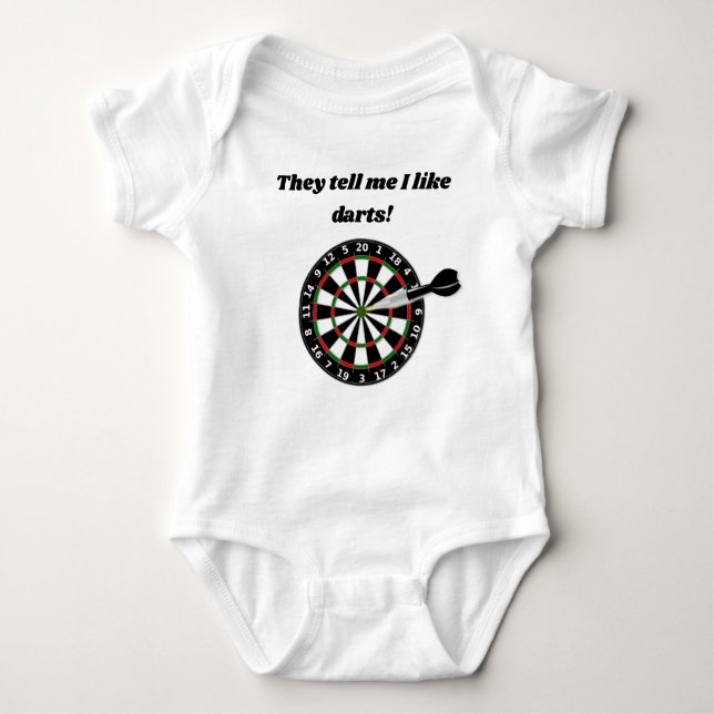 They Tell Me I Like Darts Baby Bodysuit (Front)