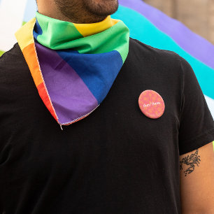 They/them abstract tangerine pattern Button