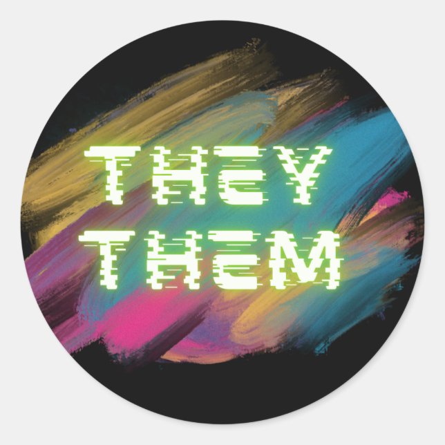 they them cool sticker to share pronoun preference (Front)
