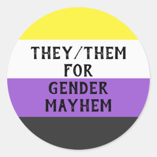 They/Them for Gender Mayhem Sticker (Enby flag)