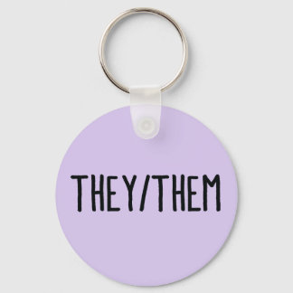 They/Them Gender Neutral Pronouns Keychain