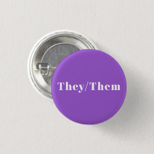 They, Them Gender Pronouns purple Lgbtq pride pin