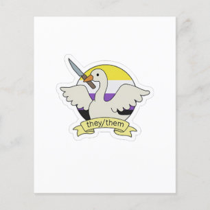 They Them Goose Non binary LGBT Pride Month  Flyer